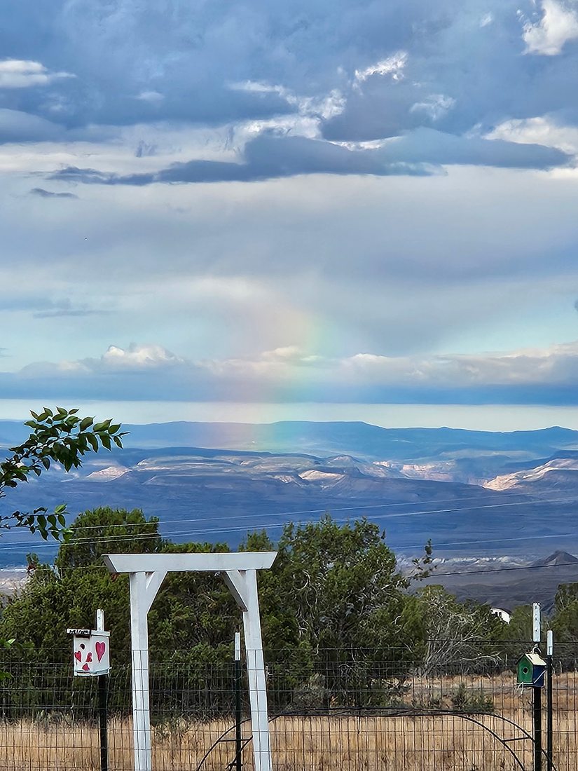 Rainbow over the Western Slope mesa near Cedaredge, Colorado